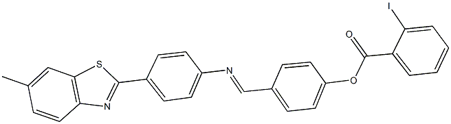 4-({[4-(6-methyl-1,3-benzothiazol-2-yl)phenyl]imino}methyl)phenyl 2-iodobenzoate Struktur