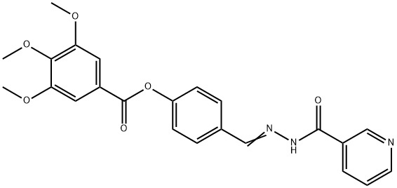 4-[2-(3-pyridinylcarbonyl)carbohydrazonoyl]phenyl 3,4,5-trimethoxybenzoate Struktur