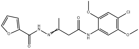 N-(4-chloro-2,5-dimethoxyphenyl)-3-(2-furoylhydrazono)butanamide Struktur