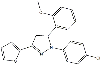 2-[1-(4-chlorophenyl)-3-(2-thienyl)-4,5-dihydro-1H-pyrazol-5-yl]phenyl methyl ether Struktur