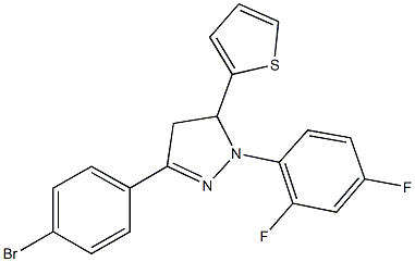 3-(4-bromophenyl)-1-(2,4-difluorophenyl)-5-(2-thienyl)-4,5-dihydro-1H-pyrazole Struktur