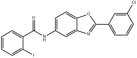 N-[2-(3-chlorophenyl)-1,3-benzoxazol-5-yl]-2-iodobenzamide Struktur