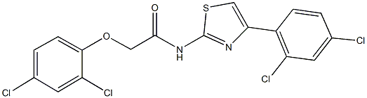 2-(2,4-dichlorophenoxy)-N-[4-(2,4-dichlorophenyl)-1,3-thiazol-2-yl]acetamide Struktur