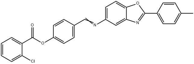 4-({[2-(4-methylphenyl)-1,3-benzoxazol-5-yl]imino}methyl)phenyl 2-chlorobenzoate Struktur