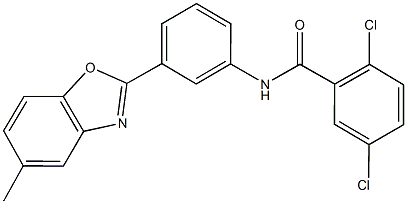 2,5-dichloro-N-[3-(5-methyl-1,3-benzoxazol-2-yl)phenyl]benzamide Struktur