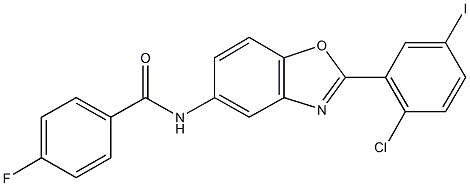 N-[2-(2-chloro-5-iodophenyl)-1,3-benzoxazol-5-yl]-4-fluorobenzamide Struktur