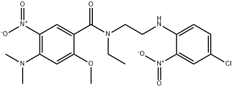 N-(2-{4-chloro-2-nitroanilino}ethyl)-4-(dimethylamino)-N-ethyl-5-nitro-2-methoxybenzamide Struktur