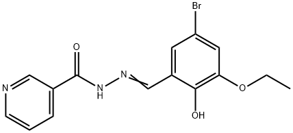 N'-(5-bromo-3-ethoxy-2-hydroxybenzylidene)nicotinohydrazide Struktur