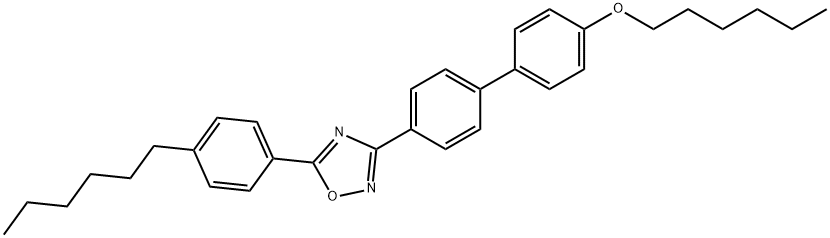 3-[4'-(hexyloxy)[1,1'-biphenyl]-4-yl]-5-(4-hexylphenyl)-1,2,4-oxadiazole Struktur