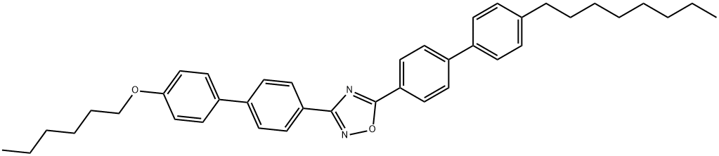 hexyl 4'-[5-(4'-octyl[1,1'-biphenyl]-4-yl)-1,2,4-oxadiazol-3-yl][1,1'-biphenyl]-4-yl ether Struktur