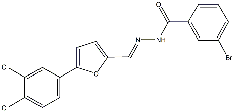 3-bromo-N'-{[5-(3,4-dichlorophenyl)-2-furyl]methylene}benzohydrazide Struktur