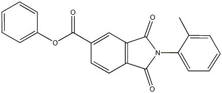 phenyl 2-(2-methylphenyl)-1,3-dioxo-5-isoindolinecarboxylate Struktur