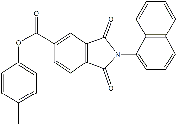 4-methylphenyl 2-(1-naphthyl)-1,3-dioxo-5-isoindolinecarboxylate Struktur