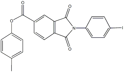 4-methylphenyl 2-(4-iodophenyl)-1,3-dioxo-5-isoindolinecarboxylate Struktur