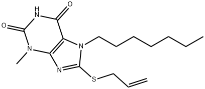 8-(allylsulfanyl)-7-heptyl-3-methyl-3,7-dihydro-1H-purine-2,6-dione Struktur