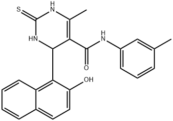 4-(2-hydroxy-1-naphthyl)-6-methyl-N-(3-methylphenyl)-2-thioxo-1,2,3,4-tetrahydro-5-pyrimidinecarboxamide Struktur