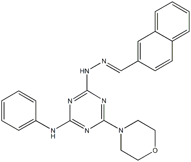 2-naphthaldehyde [4-anilino-6-(4-morpholinyl)-1,3,5-triazin-2-yl]hydrazone Struktur