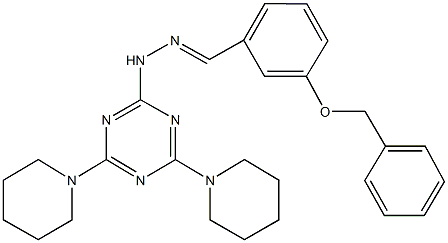 3-(benzyloxy)benzaldehyde [4,6-di(1-piperidinyl)-1,3,5-triazin-2-yl]hydrazone Struktur