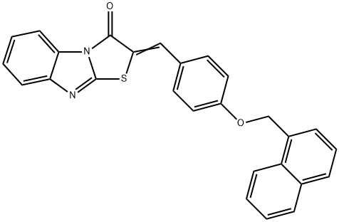 2-[4-(1-naphthylmethoxy)benzylidene][1,3]thiazolo[3,2-a]benzimidazol-3(2H)-one Struktur