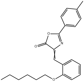 4-[2-(hexyloxy)benzylidene]-2-(4-methylphenyl)-1,3-oxazol-5(4H)-one Struktur