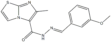 N'-(3-methoxybenzylidene)-6-methylimidazo[2,1-b][1,3]thiazole-5-carbohydrazide Struktur