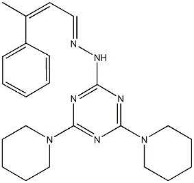 3-phenyl-2-butenal [4,6-di(1-piperidinyl)-1,3,5-triazin-2-yl]hydrazone Struktur