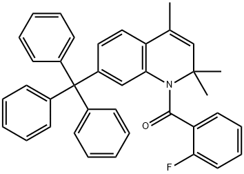 1-(2-fluorobenzoyl)-2,2,4-trimethyl-7-trityl-1,2-dihydroquinoline Struktur