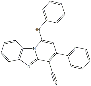 3-phenyl-1-(phenylamino)pyrido[1,2-a]benzimidazole-4-carbonitrile Struktur