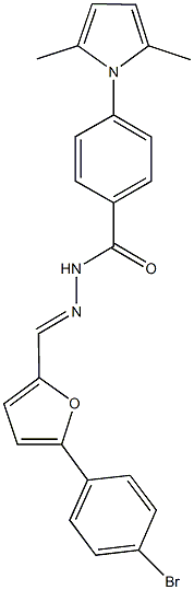 N'-{[5-(4-bromophenyl)-2-furyl]methylene}-4-(2,5-dimethyl-1H-pyrrol-1-yl)benzohydrazide Struktur