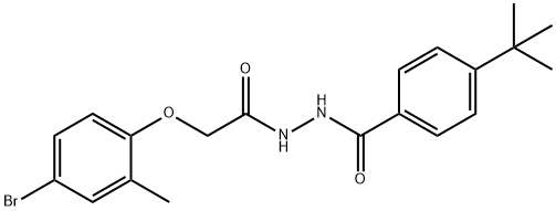 N'-[(4-bromo-2-methylphenoxy)acetyl]-4-tert-butylbenzohydrazide Struktur