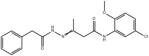 N-(5-chloro-2-methoxyphenyl)-3-[(phenylacetyl)hydrazono]butanamide Struktur