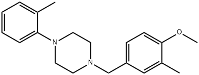 methyl 2-methyl-4-{[4-(2-methylphenyl)-1-piperazinyl]methyl}phenyl ether Struktur