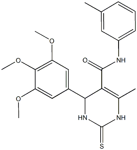 6-methyl-N-(3-methylphenyl)-2-thioxo-4-(3,4,5-trimethoxyphenyl)-1,2,3,4-tetrahydropyrimidine-5-carboxamide Struktur