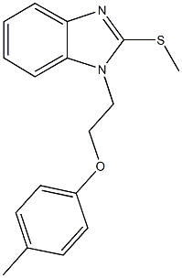 4-methylphenyl 2-[2-(methylsulfanyl)-1H-benzimidazol-1-yl]ethyl ether Struktur