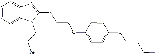 2-(2-{[2-(4-butoxyphenoxy)ethyl]sulfanyl}-1H-benzimidazol-1-yl)ethanol Struktur