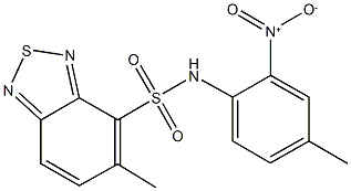 N-{2-nitro-4-methylphenyl}-5-methyl-2,1,3-benzothiadiazole-4-sulfonamide Struktur