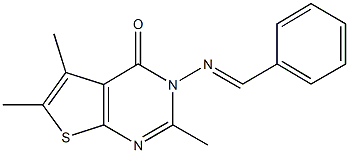 3-(benzylideneamino)-2,5,6-trimethylthieno[2,3-d]pyrimidin-4(3H)-one Struktur