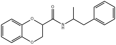 N-(1-methyl-2-phenylethyl)-2,3-dihydro-1,4-benzodioxine-2-carboxamide Struktur