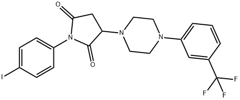 1-(4-iodophenyl)-3-{4-[3-(trifluoromethyl)phenyl]-1-piperazinyl}-2,5-pyrrolidinedione Struktur