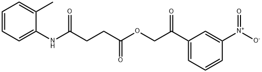 2-{3-nitrophenyl}-2-oxoethyl 4-oxo-4-(2-toluidino)butanoate Struktur