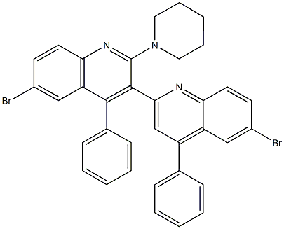 2'-(1-piperidinyl)-2,3'-bis[6-bromo-4-phenylquinoline] Struktur