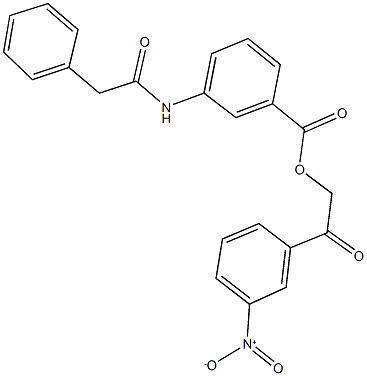 2-{3-nitrophenyl}-2-oxoethyl 3-[(phenylacetyl)amino]benzoate Struktur