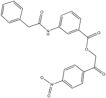 2-{4-nitrophenyl}-2-oxoethyl 3-[(phenylacetyl)amino]benzoate Struktur