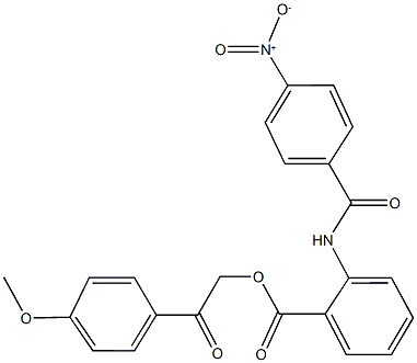 2-(4-methoxyphenyl)-2-oxoethyl 2-({4-nitrobenzoyl}amino)benzoate Struktur