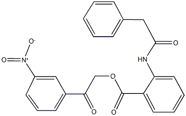 2-{3-nitrophenyl}-2-oxoethyl 2-[(phenylacetyl)amino]benzoate Struktur