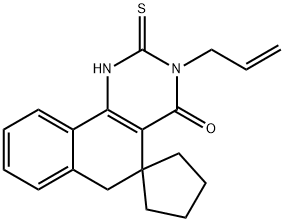 3-allyl-2-thioxo-2,3,5,6-tetrahydrospiro(benzo[h]quinazoline-5,1'-cyclopentane)-4(1H)-one Struktur