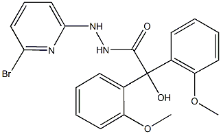 N'-(6-bromo-2-pyridinyl)-2-hydroxy-2,2-bis(2-methoxyphenyl)acetohydrazide Struktur