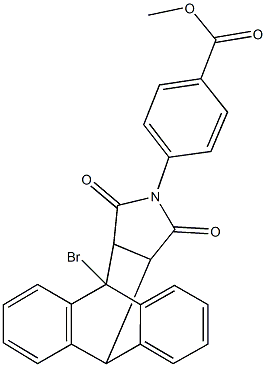 methyl 4-(1-bromo-16,18-dioxo-17-azapentacyclo[6.6.5.0~2,7~.0~9,14~.0~15,19~]nonadeca-2,4,6,9,11,13-hexaen-17-yl)benzoate Struktur