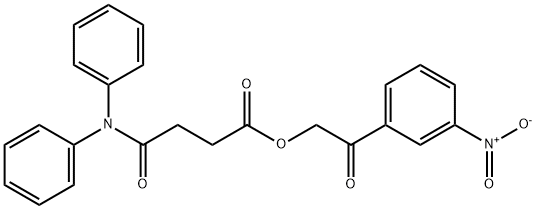 2-{3-nitrophenyl}-2-oxoethyl 4-(diphenylamino)-4-oxobutanoate Struktur