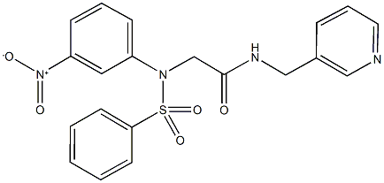 2-[3-nitro(phenylsulfonyl)anilino]-N-(3-pyridinylmethyl)acetamide Struktur